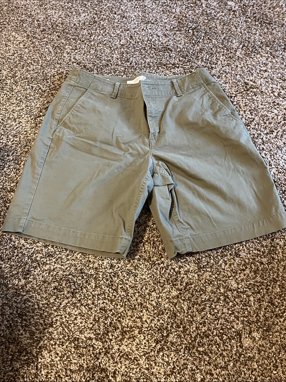LOFT Women's Olive Cotton Bermuda Shorts